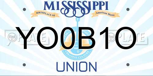 YO0B1O Mississippi License Plate