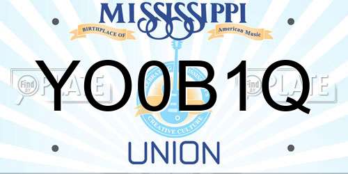 YO0B1Q Mississippi License Plate