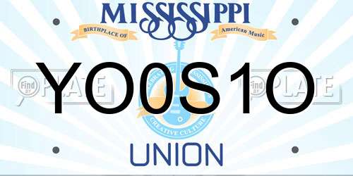 YO0S1O Mississippi License Plate