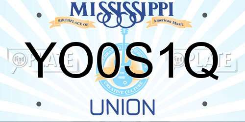YO0S1Q Mississippi License Plate