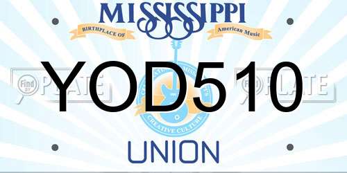YOD510 Mississippi License Plate