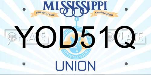 YOD51Q Mississippi License Plate