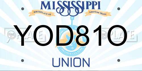 YOD81O Mississippi License Plate