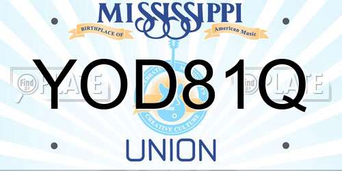 YOD81Q Mississippi License Plate