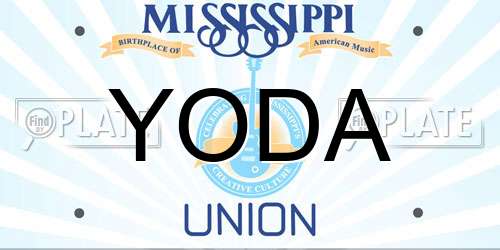 YODA Mississippi License Plate
