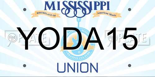 YODA15 Mississippi License Plate
