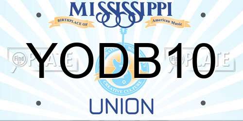 YODB10 Mississippi License Plate