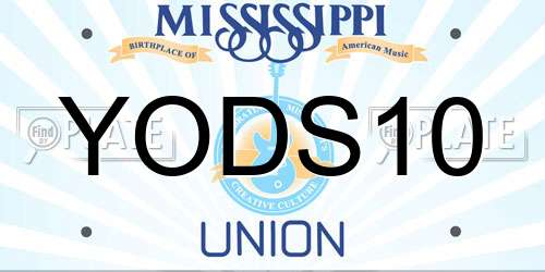 YODS10 Mississippi License Plate