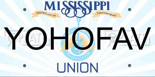 YOHOFAV Mississippi License Plate