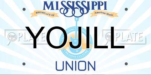 YOJILL Mississippi License Plate