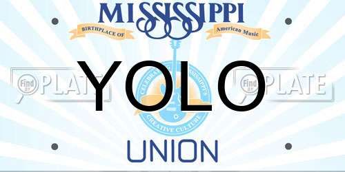 YOLO Mississippi License Plate