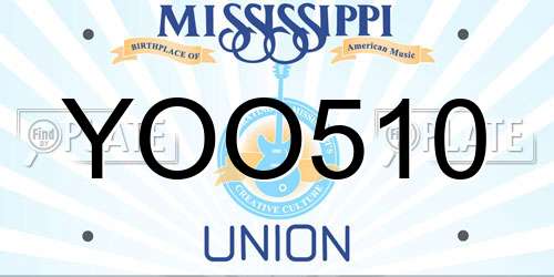 YOO510 Mississippi License Plate