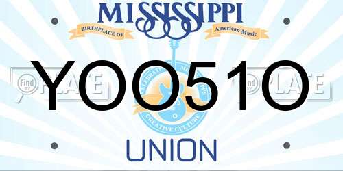 YOO51O Mississippi License Plate