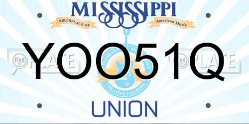 YOO51Q Mississippi License Plate