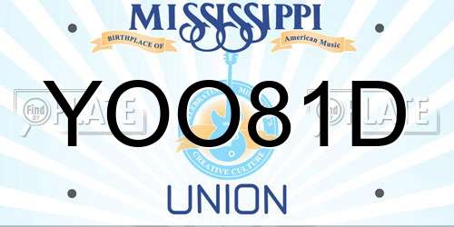 YOO81D Mississippi License Plate