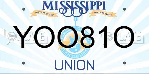 YOO81O Mississippi License Plate