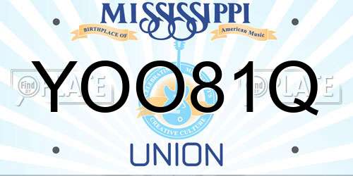 YOO81Q Mississippi License Plate