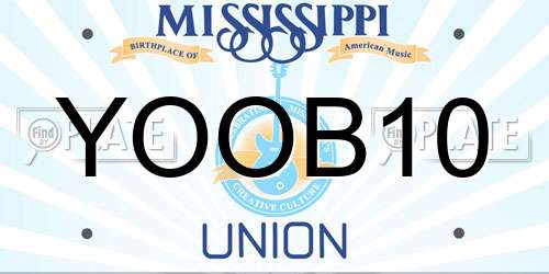 YOOB10 Mississippi License Plate