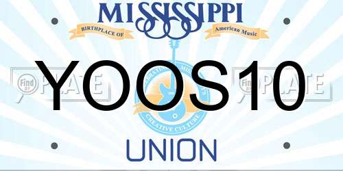 YOOS10 Mississippi License Plate