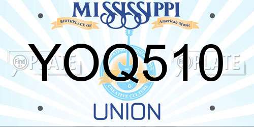 YOQ510 Mississippi License Plate