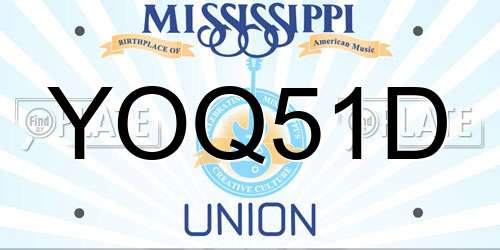 YOQ51D Mississippi License Plate