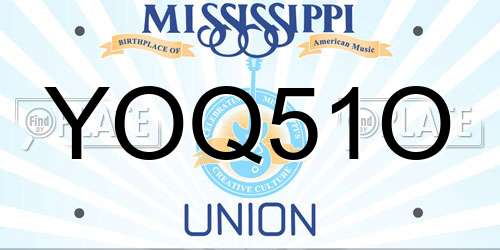 YOQ51O Mississippi License Plate