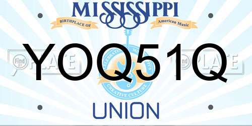 YOQ51Q Mississippi License Plate