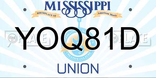 YOQ81D Mississippi License Plate