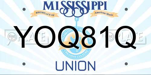 YOQ81Q Mississippi License Plate