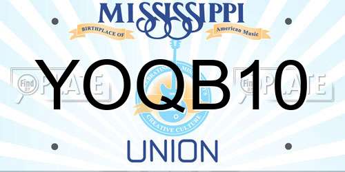 YOQB10 Mississippi License Plate