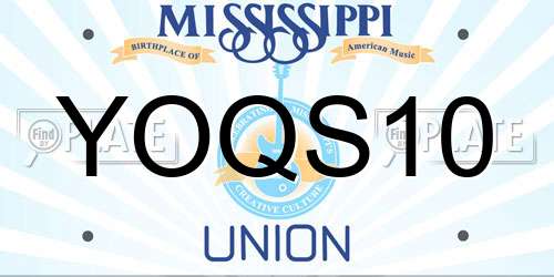 YOQS10 Mississippi License Plate