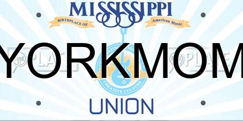 YORKMOM Mississippi License Plate