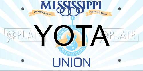 YOTA Mississippi License Plate