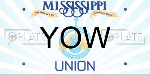 YOW Mississippi License Plate