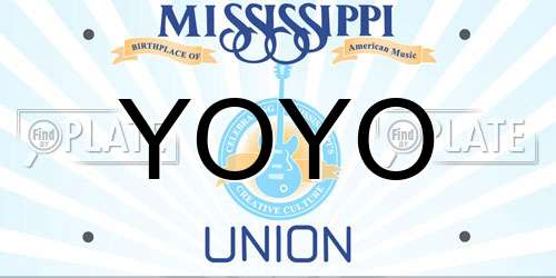 YOYO Mississippi License Plate
