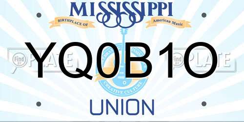 YQ0B1O Mississippi License Plate