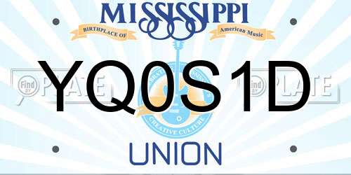 YQ0S1D Mississippi License Plate