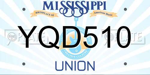 YQD510 Mississippi License Plate