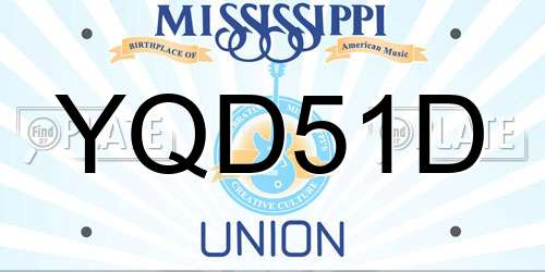 YQD51D Mississippi License Plate