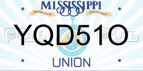 YQD51O Mississippi License Plate