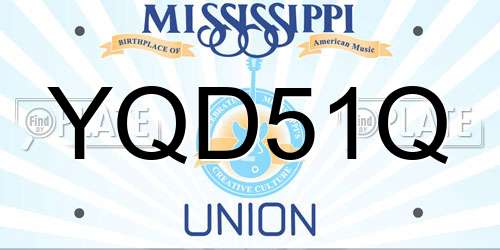 YQD51Q Mississippi License Plate
