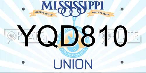 YQD810 Mississippi License Plate