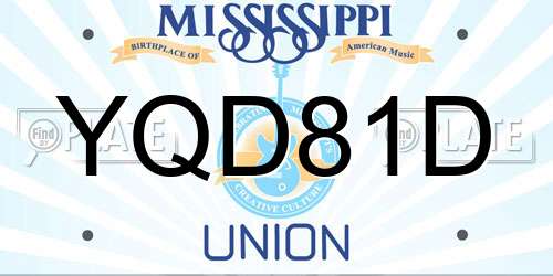 YQD81D Mississippi License Plate