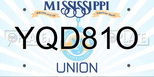 YQD81O Mississippi License Plate
