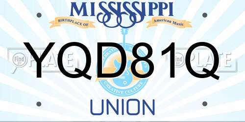 YQD81Q Mississippi License Plate