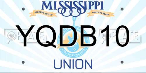 YQDB10 Mississippi License Plate