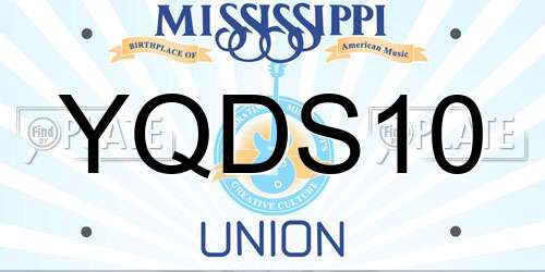 YQDS10 Mississippi License Plate