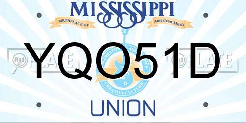 YQO51D Mississippi License Plate