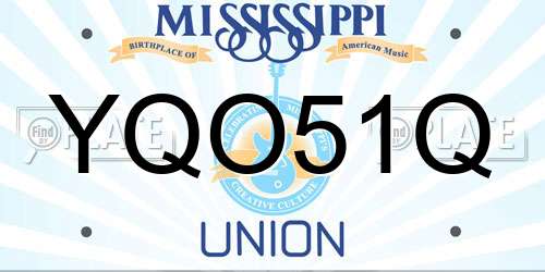 YQO51Q Mississippi License Plate