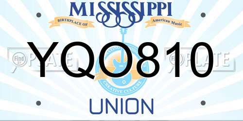 YQO810 Mississippi License Plate